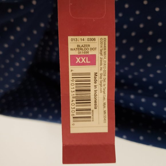 🔥Host Pick🔥NWT Merona Navy One Button Blazer Polka Dots Shoulder Pads XXL - Picture 11 of 14